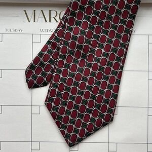 Brooks Brothers Silk Tie Red Multicolor Handmade in USA 56"